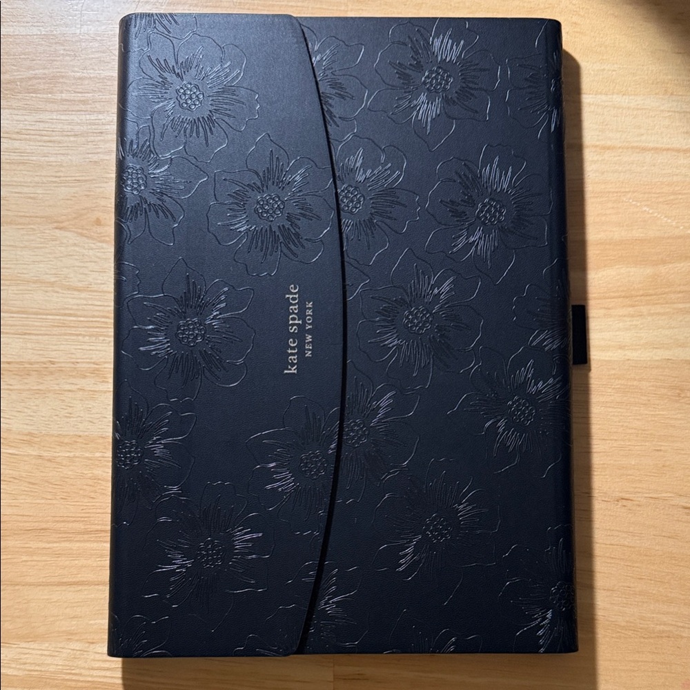 Kate Spade Black embossed floral envelope folio for IPad